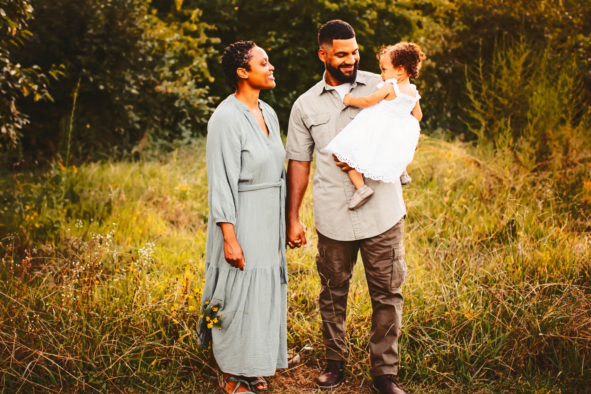 Rachel Ramirez with her family outdoors